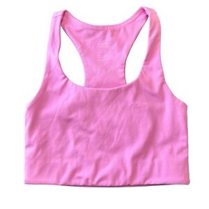 Girlfriend collective Paloma Racerback sports bra in Snapdragon, Pink Size XS.